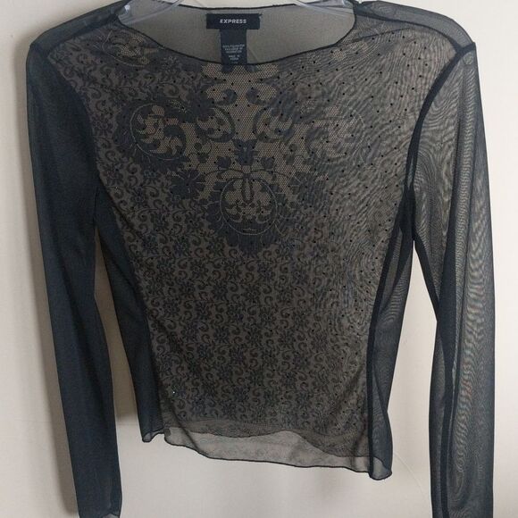 Express  Sheer Party Top Size XS - Picture 1 of 10